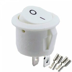 Interruptor Redondo 20mm 10A Blanco