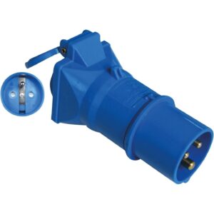 Clavija Adaptador 220V CEE Macho a Schuko Hembra