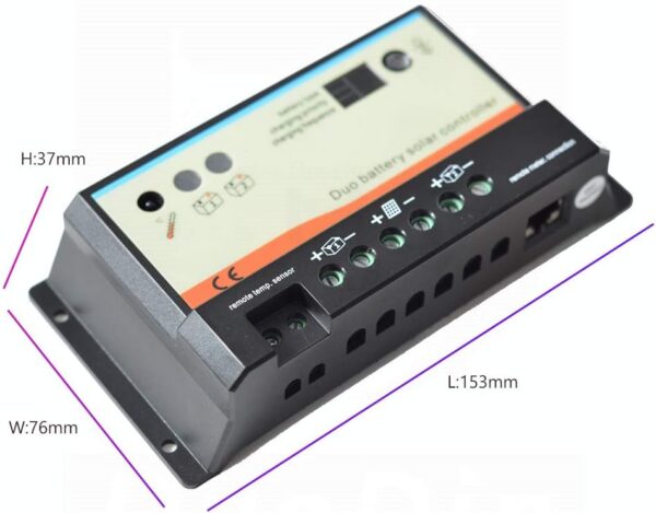 Regulador Solar Duo Led 10A 12V/24V - Imagen 2