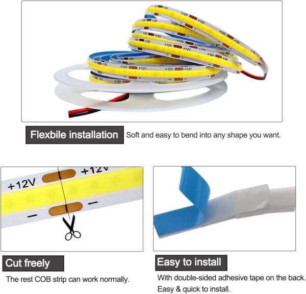 Led Tira Flexible Blanco Calido Cob - Imagen 2