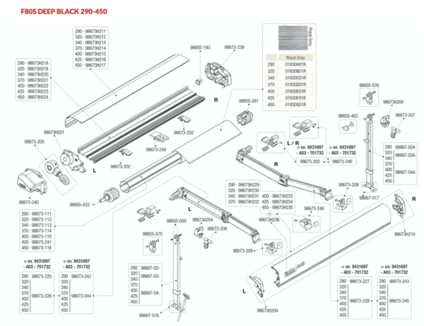 Tapa Frontal Derecha F80S D.B. 290-450 - Imagen 2