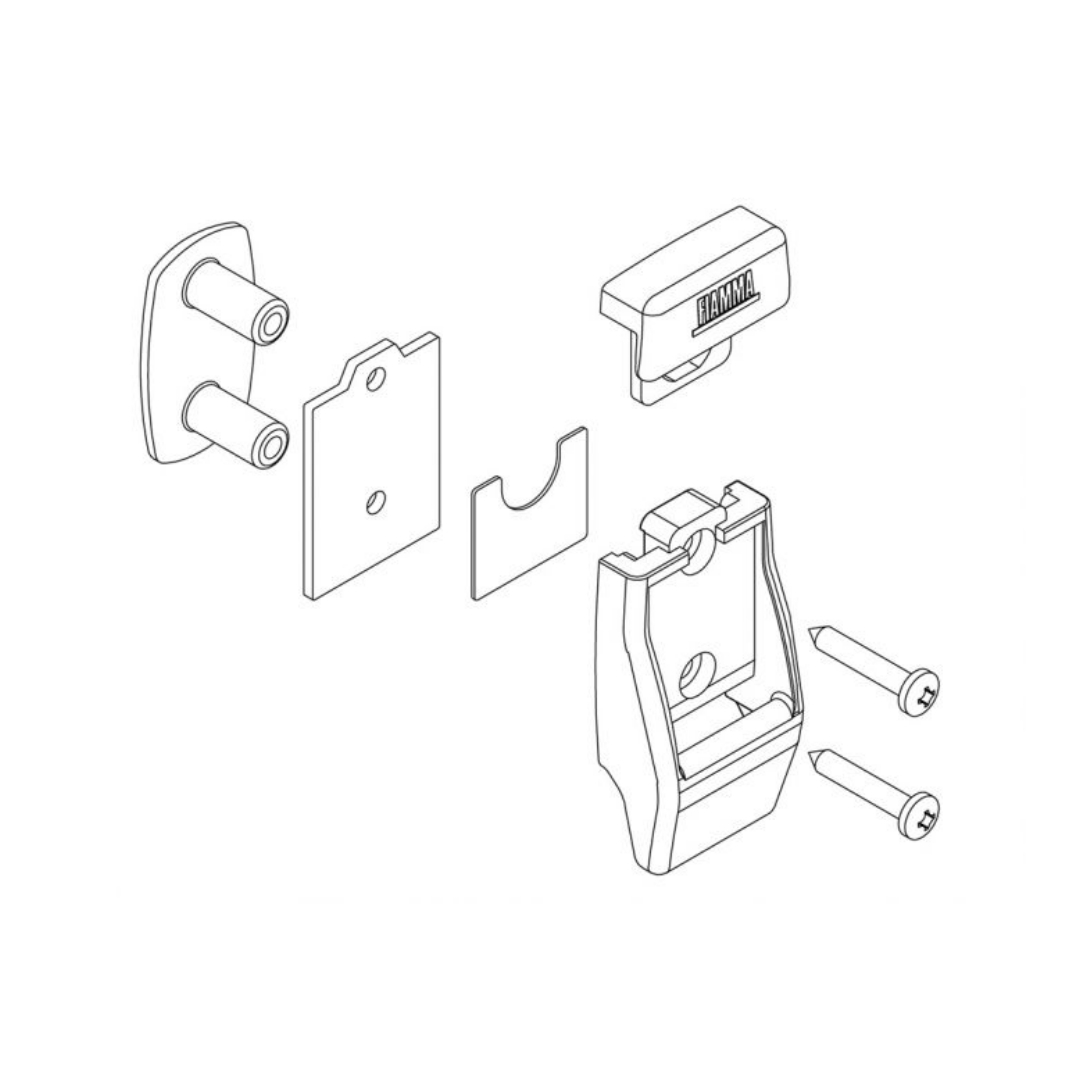 Kit Soporte Pared Lateral Fiamma Aluminio Kit Soporte Pared Lateral Fiamma Aluminio - Imagen 2