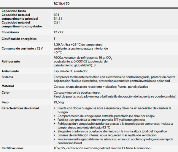 Nevera Dometic RC 10.4 70 - Imagen 5