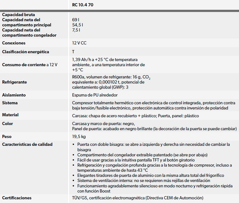 Nevera Dometic RC 10.4 70 Nevera Dometic RC 10.4 70 - Imagen 5