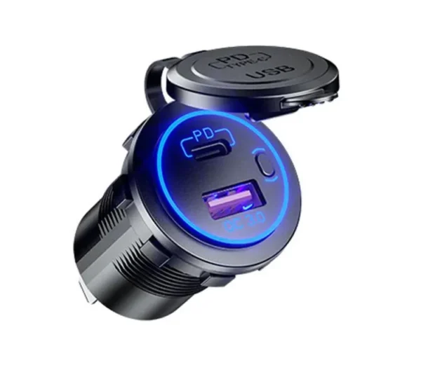 Toma Usb Doble 3.0 C-Type C/Tapa