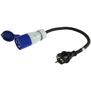 Clavija Adaptador 220V Cee-Schuko H-M C/Cable