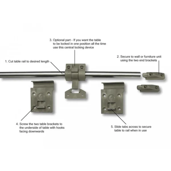 Kit Mesa Corredera Inoxidable Gris - Imagen 2