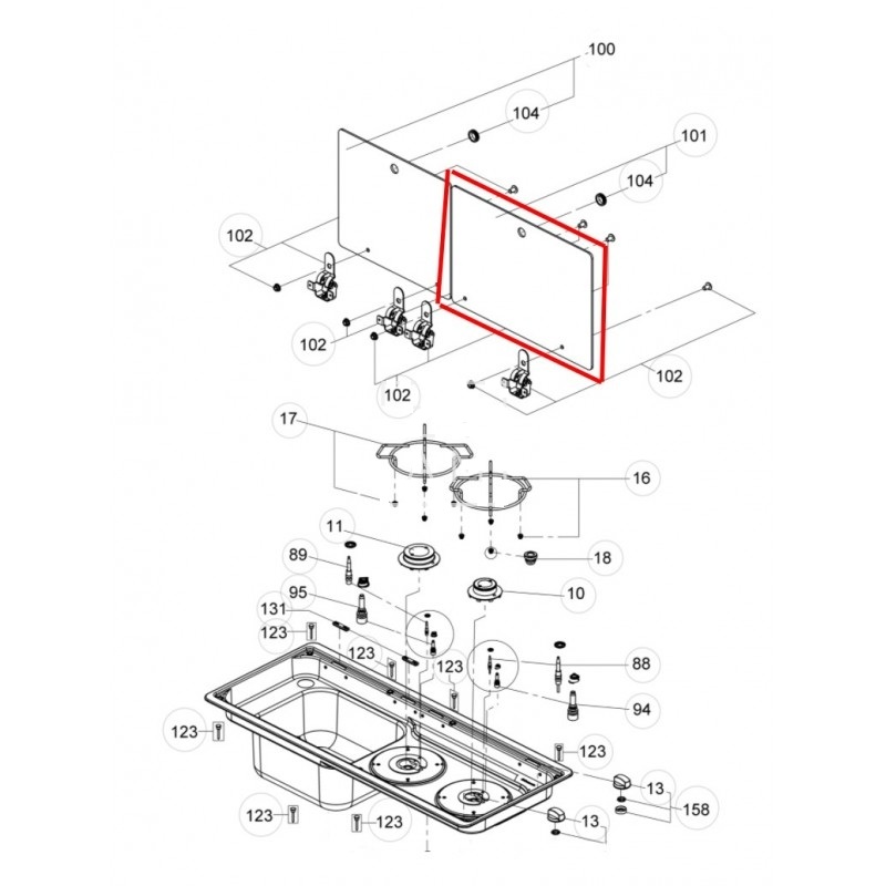 Tapa Cristal Cocina Derecho MO 9722L Tapa Cristal Cocina Derecho MO 9722L - Imagen 2